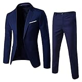 Generico Completo Sartoriale da Uomo - Giacca e Pantaloni Abiti cerimonia uomo Con Bottoni Classici ed Eleganti Classica Blazer Vintage per Formale Business Evening