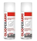 Magazzini GM Olio per Armi,Lubrificante Protettivo Spray per Fucili e Pistole, previene la ruggine, elimina i residui carboniosi, Ideale Anche per Catene di Moto, Bici e Altro, 200ml (2)