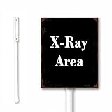 X-Ray Area Retro Black Yard Sign con paletto, 18 x 22 cm, forte e robusto, resistente alle intemperie, facile da installare, uso esterno