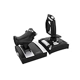 KROM K-FLIGHT - Set di joystick, simulatori di volo, stick per acceleratore/sterzo, modalità di vibrazione interna, impugnatura sintetica, 2 assi, 2 POV, 16 pulsanti, PC, PS4, Xbox One, Nero