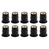 Moto M5 Parabrezza Viti Carenatura Bulloni, PSLER 10Pcs 5mm Gomma Parabrezza Bene Dadi per la Maggior Parte Delle Moto Accessori di Ricambio Nero(Tipo: Convesso)