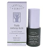 L Erbolario Fluido Contorno Occhi L Erbolario Uomo, Crema Occhi Anti Occhiaie, Anti Borse, Minimizzante e Tonificante Con Olio di Baobab e Bioflavonoide da Arancia, Formato 15 ml