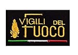 GS1 Patch Toppa Gigante per Trolley Ricamata con Velcro Vigili del Fuoco + Bandiera Italia cm 16x10 Art. NSD-VVFF-T