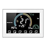 Irishom Termostato WiFi per Caldaia a Gas Controllo App Vocale/LCD Retroilluminato,Termostato Programmabile Compatibile con Alexa Google Home,BHT-8000-GC (Bianco)