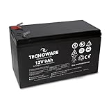 Tecnoware Power Systems - Batteria Ermetica al Piombo 12V 9Ah, per UPS, Sistemi di Videosorveglianza e Allarme, Attacco Faston 6.3 mm, Dimensioni Compatte 15.1x9.4x6.5 cm, Nero, 9 Ah