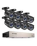 ZOSI Kit Videosorveglianza 1080P Sistema di telecamere di sicurezza Full HD senza disco rigido H.265+ DVR con set 8CH CCTV da esterno 8X 2MP, allarme di movimento