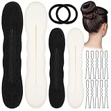 4 Pezzi Chignon per Ciambella, Fantastico strumento per la creazione rapida di raccogliere i capelli in modo semplice e veloce Spugna per Chignon Accessori per Capelli(2 Piccoli, 2 Grandi)