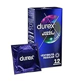 Durex Settebello Lunga Durata, Preservativo Ritardante per Lui, Vestibilità Regular, 12 Profilattici Lubrificati