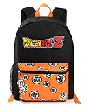 Dragon Ball Z Ragazzi | Zaino nero e arancione con cinghie regolabili | Goku Character Zaino per la scuola sportiva pratico e organizzato per bambini | Regalo di merchandising per serie TV anime