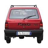 Adesivo compatibile auto fiat panda 4x4 portellone posteriore cofano stickers offroad (NERO)