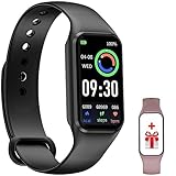 FeipuQu Smartwatch Uomo Donna, 5 ATM Impermeabil con Cardiofrequenzimetro/SpO2/Sonno/Contapassi, Notifiche Smart Watch Orologio Fitness Activity Tracker per iOS Android (2 cinturini)