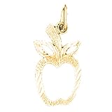 Jewels Obsession 14K Yellow Gold Apple Pendant