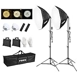 FGen Softbox Photography Studio Kit, Luce Fotografica LED Softbox Ottagonale da 70 cm, 135 W 3000-6500 K, Luce Completamente Regolabile da 2 m con treppiede, per Ritratti in Studio, Fotografia