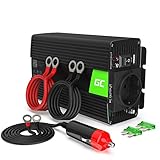 Green Cell® 500W/1000W 24V 220V/230V Onda Pura Inverter Invertitore di Tensione Fotovoltaico DC AC per Camper Auto Convertitore di Potenza, Trasformatore sinusoidale Pura Porta USB per Batteria Auto