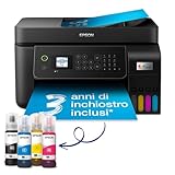 Epson EcoTank ET-4800 Stampante multifunzione A4, Serbatoi Ricaricabili Alta Capacità, set flaconi inclusi pari a 4500pag B/N 7500pag Colore, display LDC 3.7cm