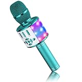 BONAOK Magic Sing Microfono Karaoke Wireless, Cambia Voce Adulti, 4 in 1, Microfono Karaoke Bluetooth per la Festa in Casa, Compatibile con iPhone/Android (Blu)