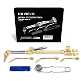 RX WELD Kit torcia ossigeno e acetilene - Kit torcia da taglio per saldatura, 12 pezzi, con valvole di ritegno