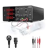 RUZIZAO Alimentatore da Banco 30V 10A Alimentatore da Laboratorio DC Regolabile Stabilizzato Display LED a 4 Cifre Porta USB 5V/2A