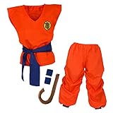 papapanda Bambini Costume per Goku Vestito Abbigliamento da Allenamento (L)