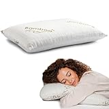 Flowen Cuscino Cervicale Memory Foam per Dormire Ortopedico Aloe Vera Guanciale Letto Ideale per Supporto al Collo Ergonomico Traspirante Antirussamento Anallergico Federa in Bamboo Lavabile