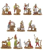 Moranduzzo Set 11 Mestieri per Presepe da Cm 3,5 Scala 1:50 - Statuine Presepe Indistruttibili - Stile 700 , Pittura Rifinita a Mano, Prodotto Ufficiale, Made in Italy, Scultore M. Landi