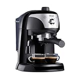 De Longhi EC201.CD.B Macchina manuale da Caffè Espresso e Cappuccino, Caffè in Polvere o in Cialde E.S.E., Montalatte classico per Cappuccini, Serbatoio Estraibile da 1.1 L, Caldaia acciaio inox