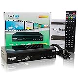 Romicta Decoder Digitale Terrestre 2024, Decoder DVB-T2 1080P H265 HEVC 10Bit, Ricevitore Digitale Terrestre USB PVR Youtube LCN HDMI SCART Lettore Multimediale, Telecomando Universale 2in1