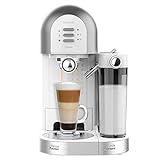 Cecotec Macchina da Caffè Semi automatica Instant-ccino 20 Chic Serie Bianca. per caffè macinato e capsule, 20 barrette, serbatoio per latte 0,7 ml, serbatoio per acqua 1,7 litri, 1470 W.