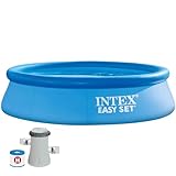 Intex 28122NP – Piscina Fuori Terra Easy Set Rotonda, Pompa Filtro 1250 L/h, 3853 L, PVC, Azzurro, 305x76 cm