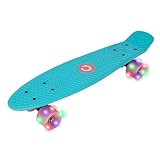 Evo Penny Board illuminato EVO 22  | Skateboard per principianti o professionisti | Skateboard con ruota illuminato per bambini e adolescenti | Tavola completa Mini Cruiser | Adatto a tutti dai 3 anni