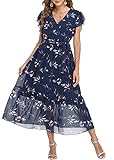 VOGMATE Vestiti Donna Estivi Lungo Elegante Casual Chiffon Midi Dress Abito Spiaggia