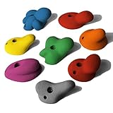 ALPIDEX Set da 8 impugnature da Arrampicata XL, Prese con superfici ergonomiche e smussate, Mixed Colour