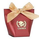 25pz Scatoline Portaconfetti Laurea Bomboniera Confetti Laurea Rosso Nastro Fai da Te Decorazione Festa Laurea per Confetti Caramelle Regalo