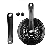 Guarnitura Bici 24/34/42T 170mm pedivelle Quadrato 7/8/9 velocità 104mm BCD per Mountain Bike MTB, Kit pedaliera e custodia in alluminio manovella con anello di protezione catena, Unisex Adulto