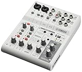 YAMAHA Mixer AG06MK2 Mixer a 6 Canali per Streaming Live con Interfaccia Audio USB, per Windows, Mac, iOS e Android, Bianco