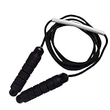 POPOTI Jump Ropes, Weighted Jump Rope Adjustable Rope Aerobic Exercise Unisex Tangle-Free Skipping Ropes Fitness Equipment with Foam Handles (Black, 480g)