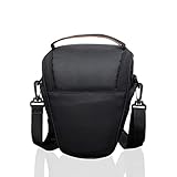 HIUOUIH Borsa Fotografica SLR Borsa Fotocamera Custodia per Macchine Fotografiche Reflex Compatta Videocamera Fondina con Tracolla Regolabile Impermeabile, Nero