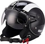 Sparco Riders Demi Jet 81922NGB Casco Moto, Nero/Bianco, S