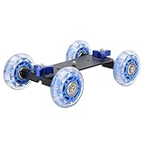 Tiiyee Dolly Skater Car, Portatile Mini 10Kg Desktop Carico Rail Roller Track Slider Car Binario Rullo Videocamera Rolling Video Fotocamera per DSLR Camera Camcorder Fotocamere Mirrorless Cellulari