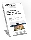 Jansen - Pouches per plastificazione A4 finitura lucida 75/80 mic - conf. 100, L imballaggio può variare