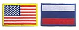 US Flag Russian bandiera velcro patch, Antrix 2 Pack American bandiera Russia Flag velcro patch militare Tactical morale velcro patch