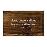 Guangpat Targa motivazionale in legno con scritta "Mercy Peace And Love Be Yours in Abundance Jude 1 2", decorazione da parete in stile retrò vintage, per soggiorno, cucina, decorazione per la casa,