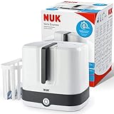 NUK Vario Express sterilizzatore biberon | Sterilizza a vapore fino a 6 biberon e accessori in 6 minuti | Spegnimento automatico | Cestello e astine removibili | Spina europea a 2 poli