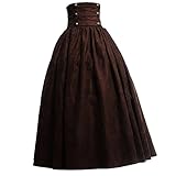 BLESSUME Vittoriano Steampunk Gonna Gothic Donna Lunga Skirt Wiat Elastico (XL, Marrone)