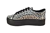 SNEAKER PELLE LEOPARDATA ARGEN - 40