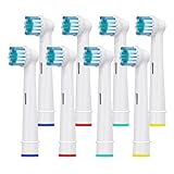 Testine Spazzolino Ricambio Per Oral B - adatto spazzolino elettrico Oral-B Sensitive, Crossaction, Professional Care, Vitality, ecc - Di HSYTEK (8-PACK)