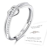 ADRAMATA Anelli in Argento 925 per Donna, Anello Regolabile con Nodo d amore in Argento, Anelli di Fidanzamento in Argento 925, Matrimonio Anelli Promessa Regalo di Anniversario,B