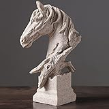 Sculture, Animale Decorativo, Testa di Cavallo,Statue Decorative, Figure Decorative, Statuette Decorative Casa, Soggiorno Decorativo Moderno da Appoggiare, Scultura Astratta in Poliresina, Idea Regalo