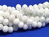 Perline in vetro di cristallo ceco sfaccettato, da 4/6/8/10 mm (perle coltivate bianche AB, 4 x 3 mm)