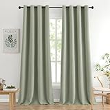 MIULEE Tende Verde Salvia per Interni 2 Pezzi, Tende Oscuranti Moderna per Soggiorno, Tenda Oscurante Finestra Camera da Letto Salotto, Tende Termiche Isolanti per Interni con Anelli, 2x 140x260 CM